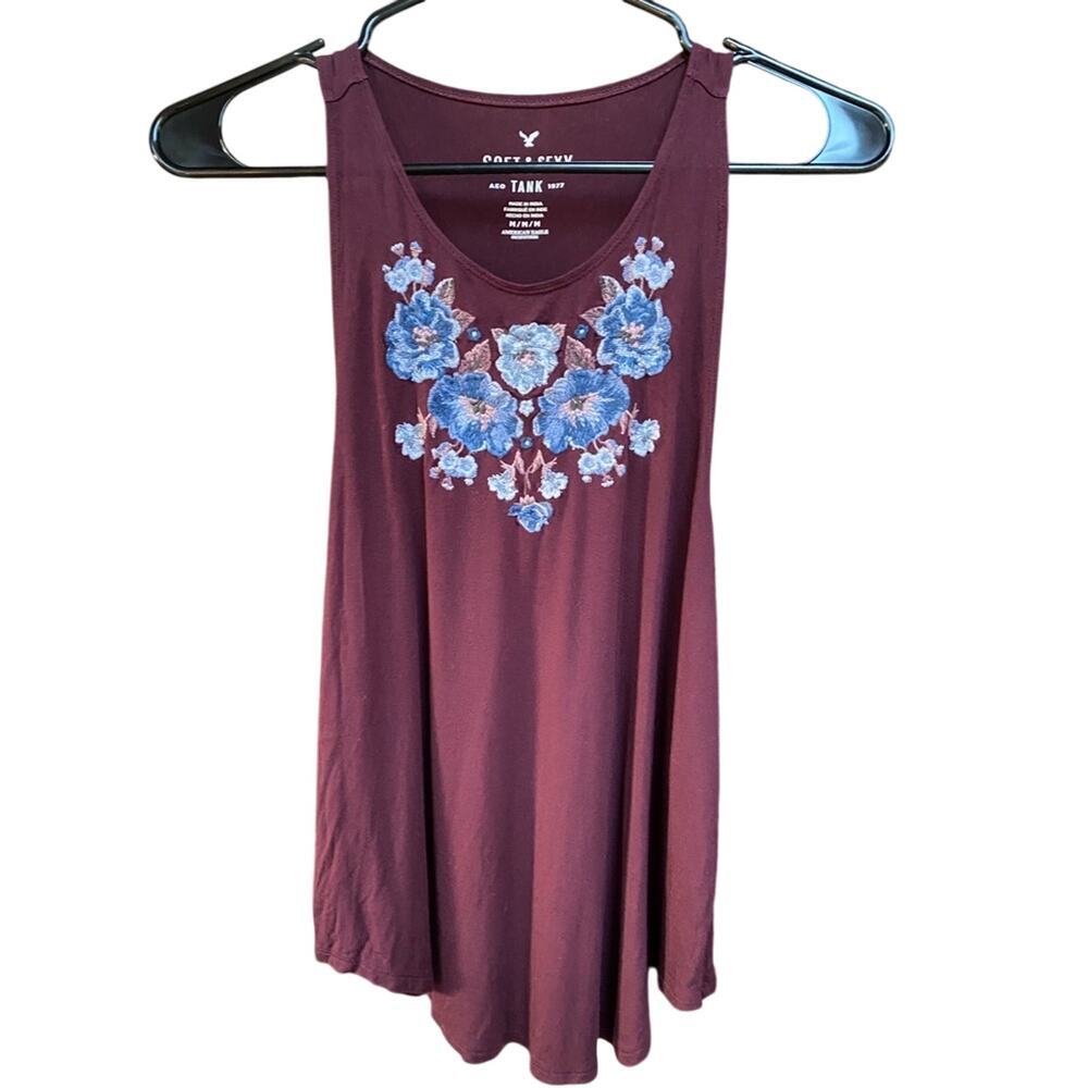 American Eagle Soft Sexy Embroidered Tank M